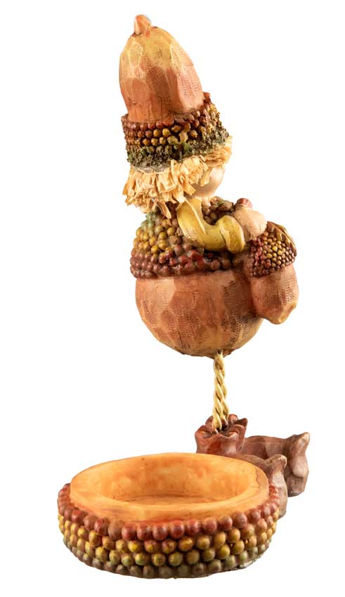 Figurine Lutin Gland – Elfe d'Automne avec Panier en Résine