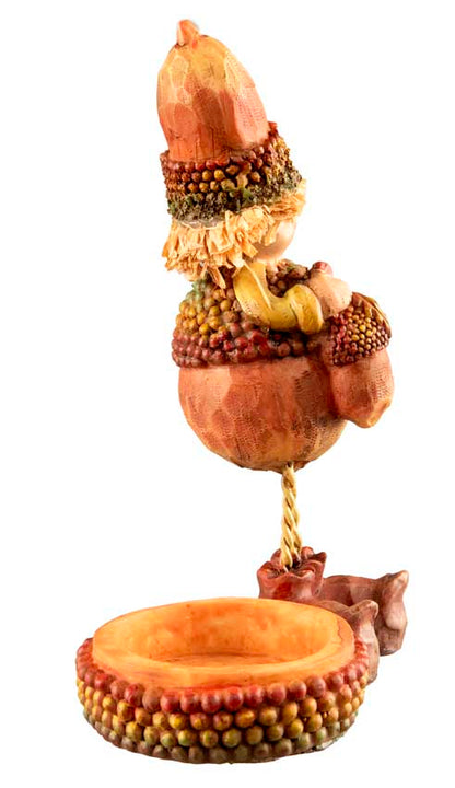 Figurine Lutin Gland – Elfe d'Automne avec Panier en Résine