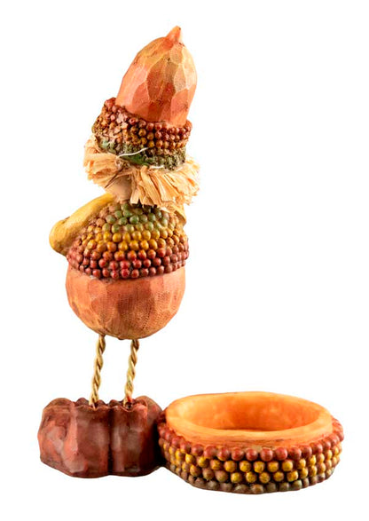 Figurine Lutin Gland – Elfe d'Automne avec Panier en Résine