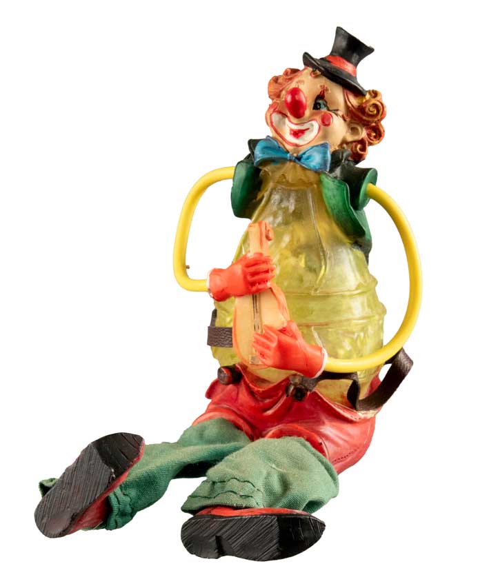 Figurine Lutin Clown au Violon – Décoration Cirque Traditionnel en Résine