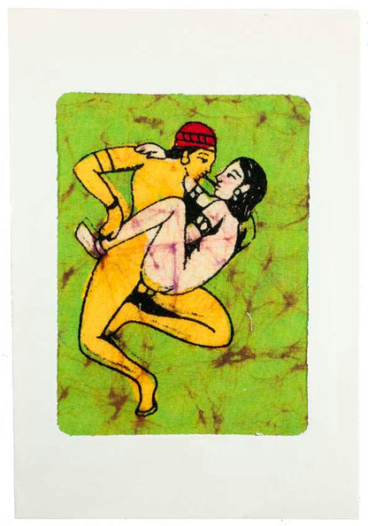 Tenture Kamasutra Batik – Carte Postale Érotique d’Inde