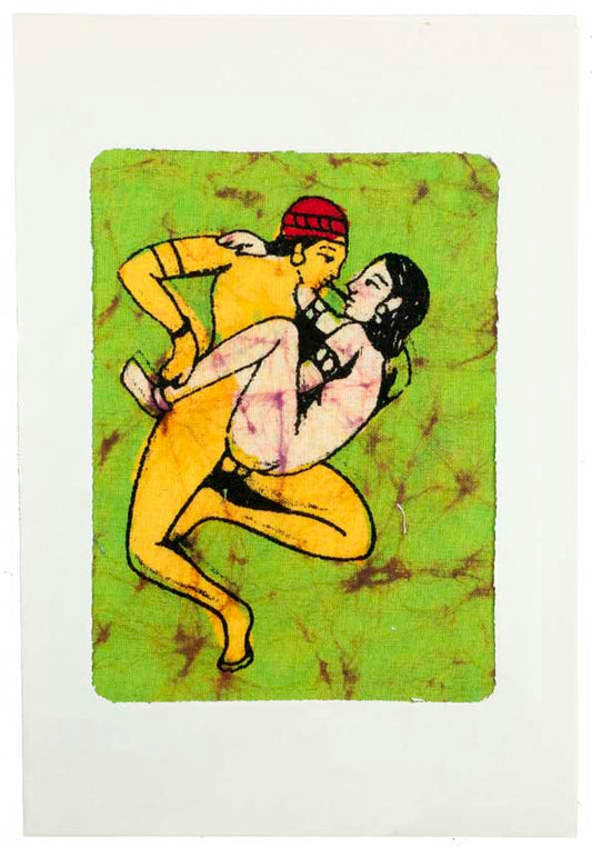 Tenture Kamasutra Batik – Carte Postale Érotique d’Inde