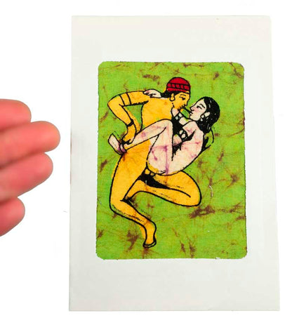 Tenture Kamasutra Batik – Carte Postale Érotique d’Inde
