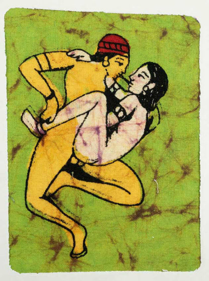 Tenture Kamasutra Batik – Carte Postale Érotique d’Inde
