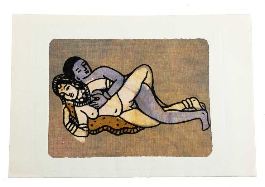 Tenture Kamasutra Batik – Carte Postale Érotique d’Inde