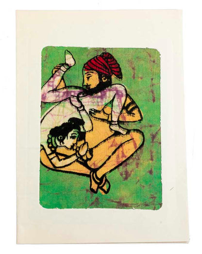 Tenture Kamasutra Batik – Carte Postale Érotique d’Inde