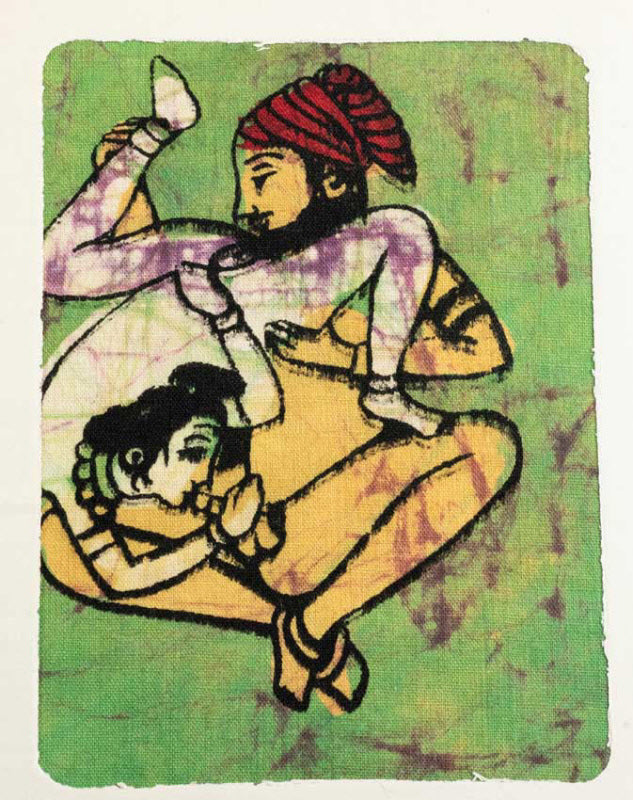 Tenture Kamasutra Batik – Carte Postale Érotique d’Inde