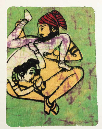 Tenture Kamasutra Batik – Carte Postale Érotique d’Inde