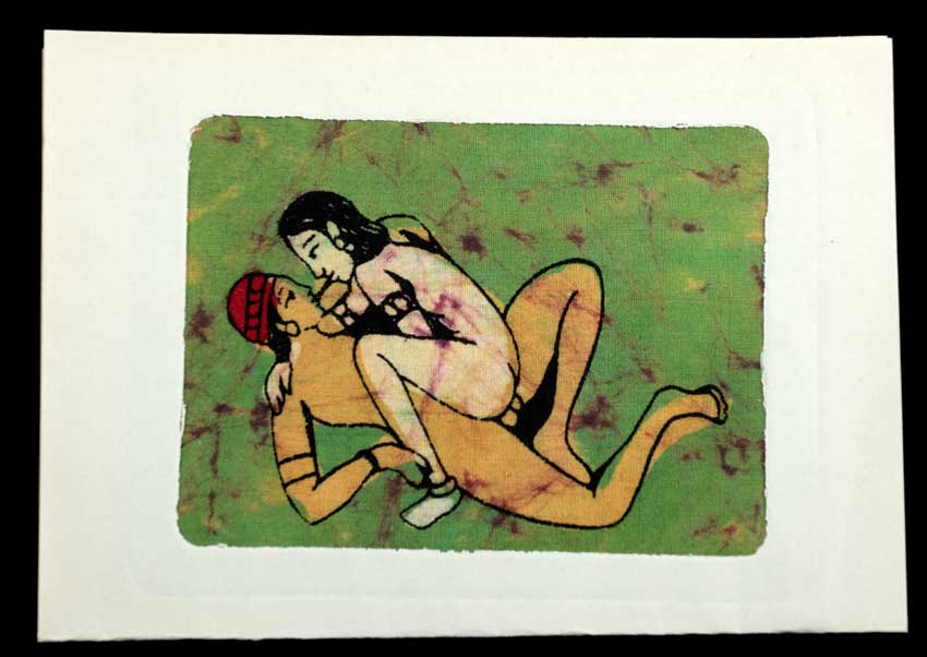 Tenture Kamasutra Batik – Carte Postale Érotique d’Inde