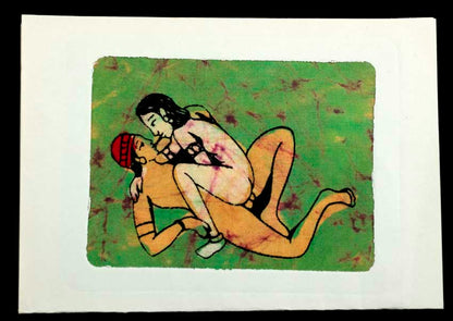 Tenture Kamasutra Batik – Carte Postale Érotique d’Inde