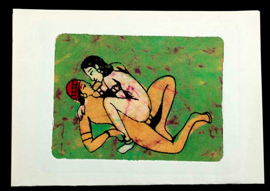 Tenture Kamasutra Batik – Carte Postale Érotique d’Inde