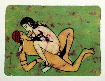 Tenture Kamasutra Batik – Carte Postale Érotique d’Inde