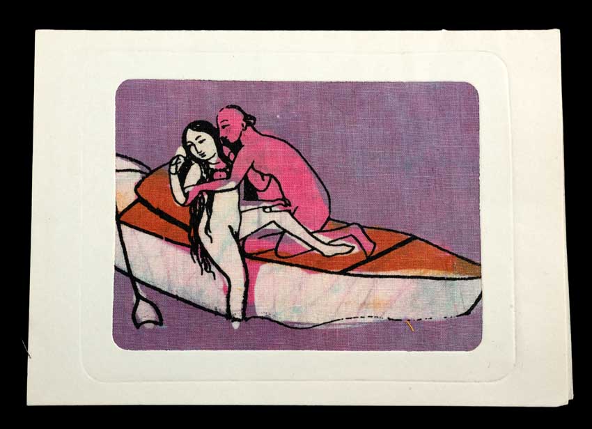 Tenture Kamasutra Batik – Carte Postale Érotique d’Inde