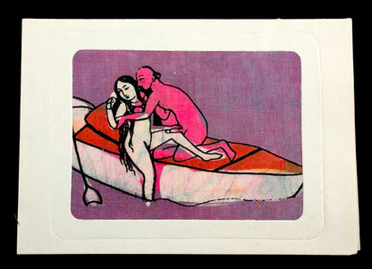 Tenture Kamasutra Batik – Carte Postale Érotique d’Inde