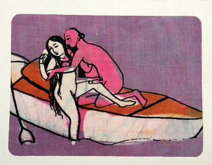 Tenture Kamasutra Batik – Carte Postale Érotique d’Inde