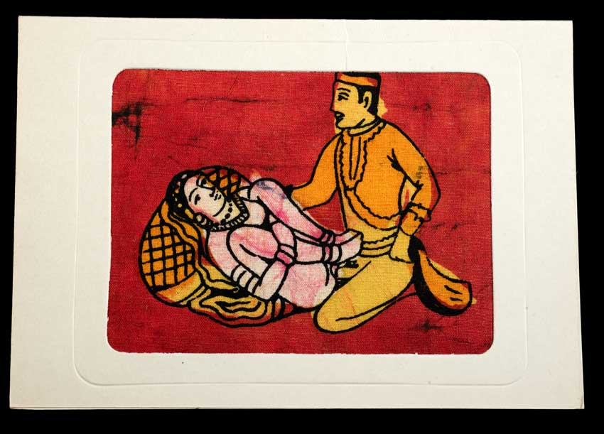Tenture Kamasutra Batik – Carte Postale Érotique d’Inde