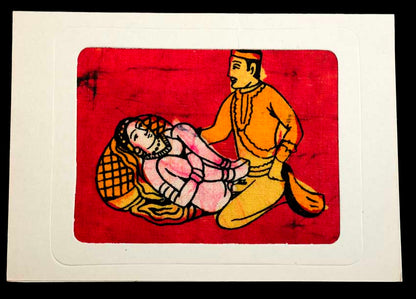Tenture Kamasutra Batik – Carte Postale Érotique d’Inde