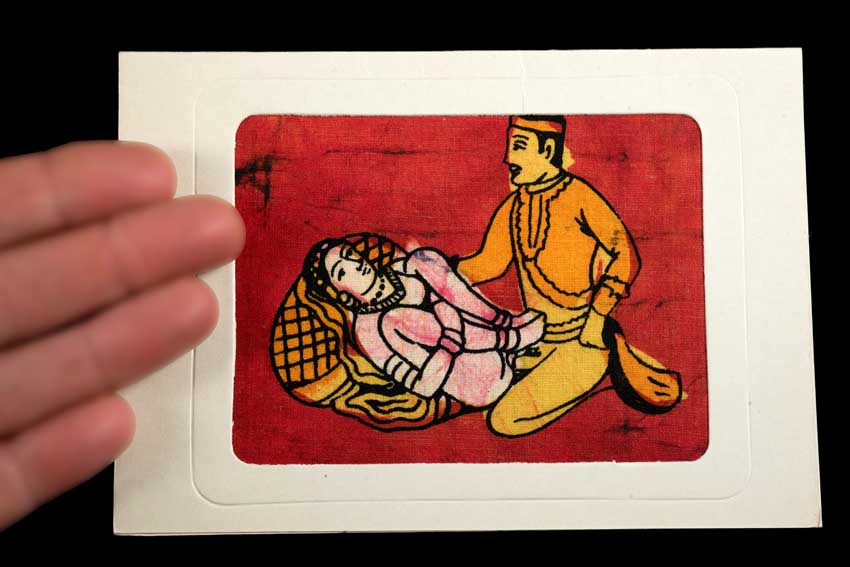 Tenture Kamasutra Batik – Carte Postale Érotique d’Inde