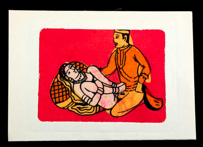 Tenture Kamasutra Batik – Carte Postale Érotique d’Inde