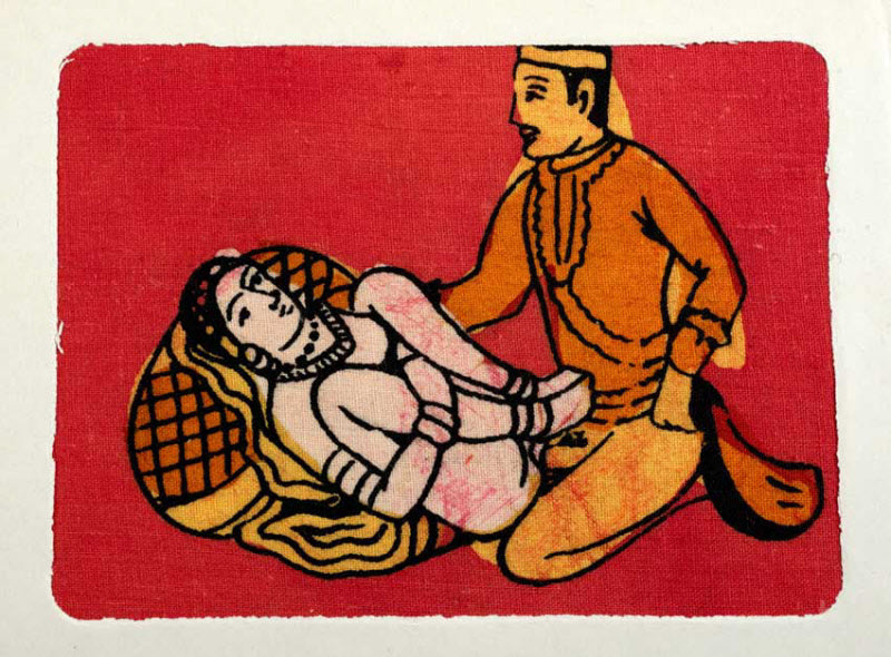 Tenture Kamasutra Batik – Carte Postale Érotique d’Inde