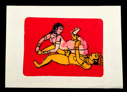 Tenture Kamasutra Batik – Carte Postale Érotique d’Inde