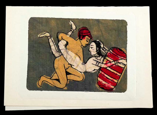 Tenture Kamasutra Batik – Carte Postale Érotique d’Inde
