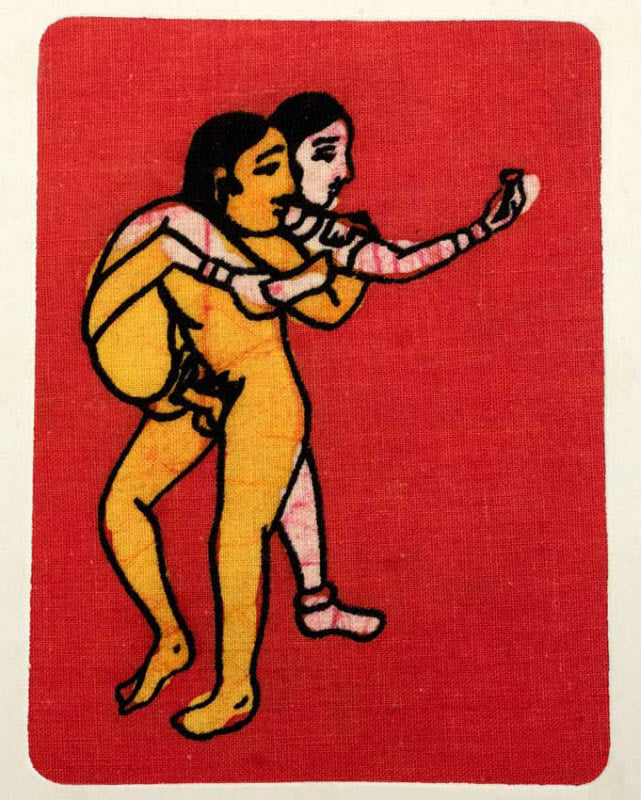 Tenture Kamasutra Batik – Carte Postale Érotique d’Inde