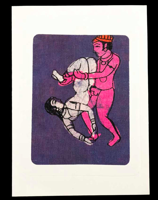 Tenture Kamasutra Batik – Carte Postale Érotique d’Inde