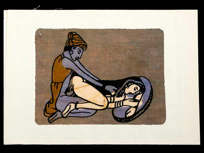 Tenture Kamasutra Batik – Carte Postale Érotique d’Inde