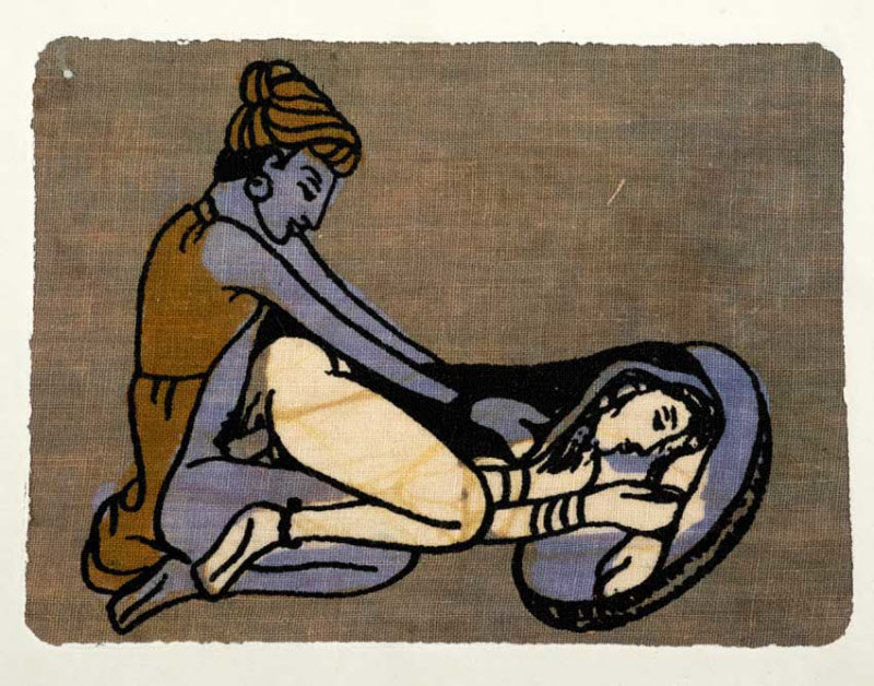 Tenture Kamasutra Batik – Carte Postale Érotique d’Inde