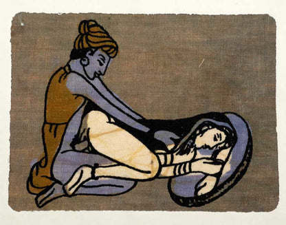 Tenture Kamasutra Batik – Carte Postale Érotique d’Inde