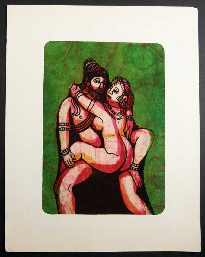 Tenture Kamasutra Batik : Miniature Érotique Indienne