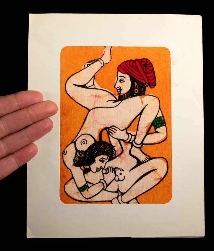 Tenture Kamasutra Batik : Miniature Érotique Indienne