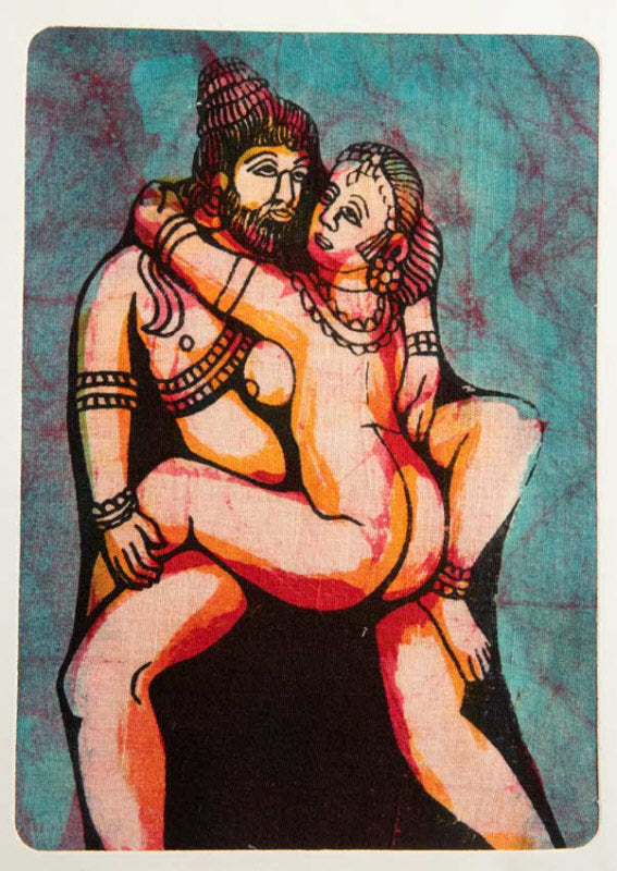 Tenture Kamasutra Batik : Miniature Érotique Indienne