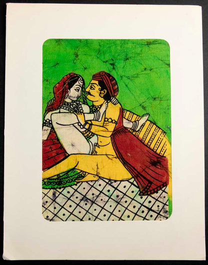 Tenture Kamasutra Batik – Miniature Érotique Indienne