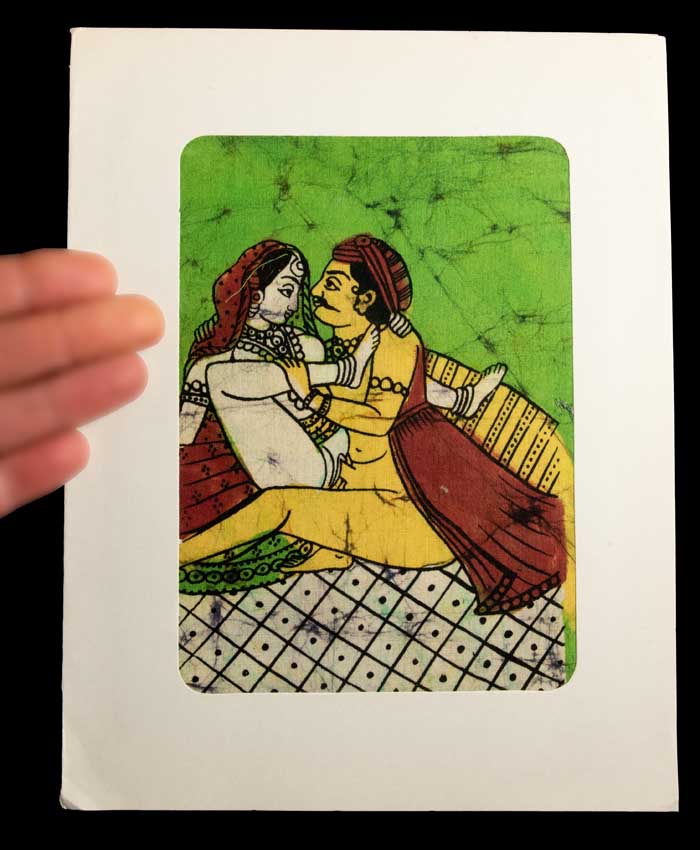 Tenture Kamasutra Batik – Miniature Érotique Indienne