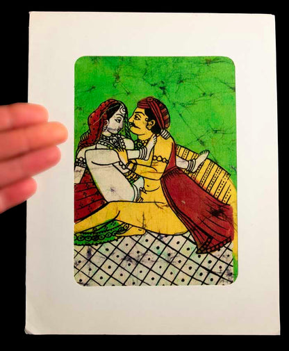 Tenture Kamasutra Batik – Miniature Érotique Indienne