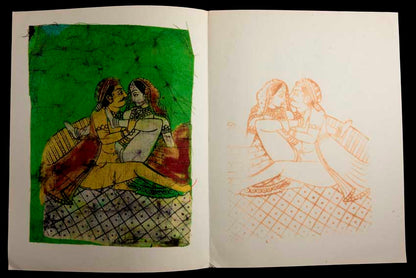 Tenture Kamasutra Batik – Miniature Érotique Indienne
