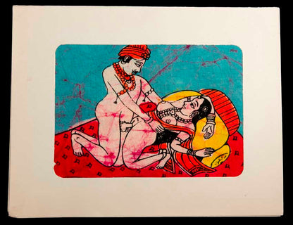 Tenture Kamasutra Batik – Miniature Érotique Indienne