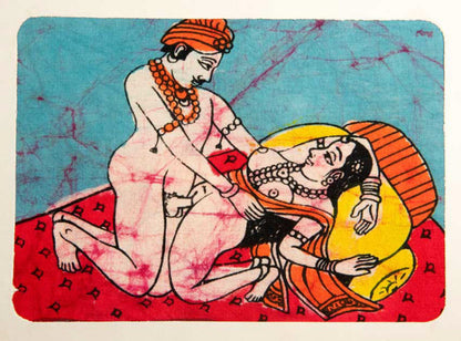 Tenture Kamasutra Batik – Miniature Érotique Indienne