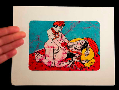 Tenture Kamasutra Batik – Miniature Érotique Indienne