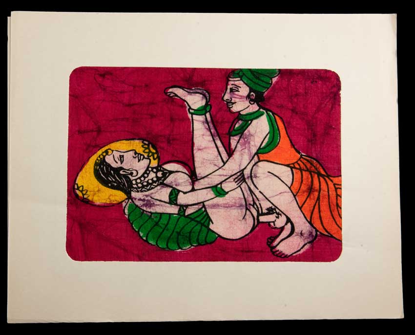 Tenture Kamasutra Batik – Miniature Érotique Indienne