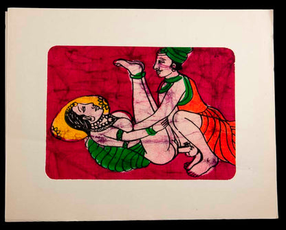 Tenture Kamasutra Batik – Miniature Érotique Indienne