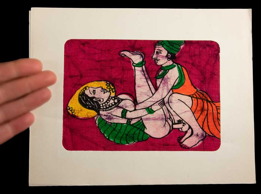 Tenture Kamasutra Batik – Miniature Érotique Indienne