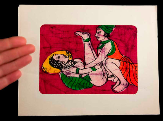 Tenture Kamasutra Batik – Miniature Érotique Indienne
