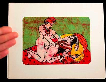 Tenture Kamasutra Batik – Miniature Érotique Indienne