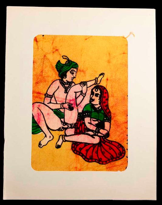 Tenture Kamasutra Batik – Miniature Érotique Indienne