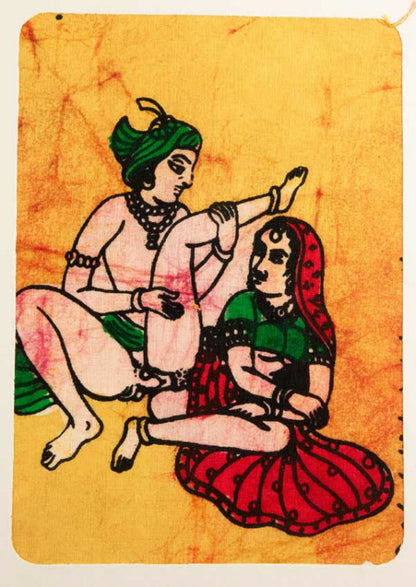 Tenture Kamasutra Batik – Miniature Érotique Indienne
