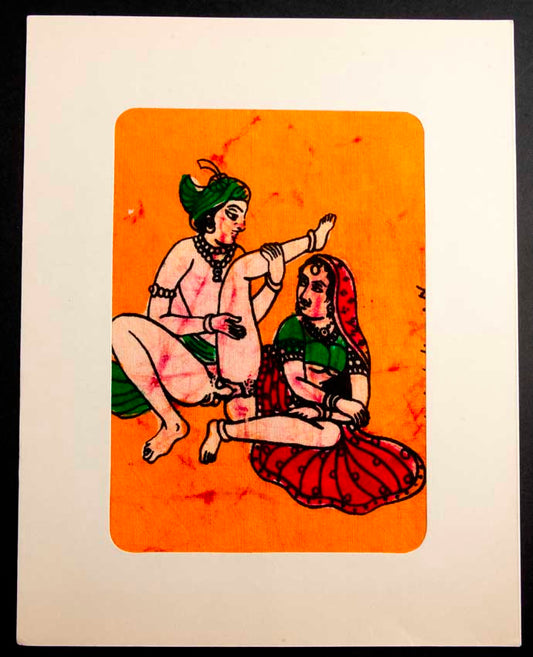 Tenture Kamasutra Batik – Miniature Érotique Indienne