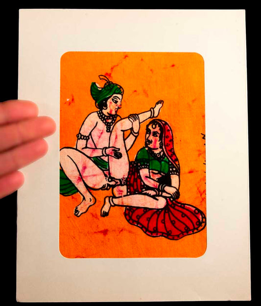 Tenture Kamasutra Batik – Miniature Érotique Indienne